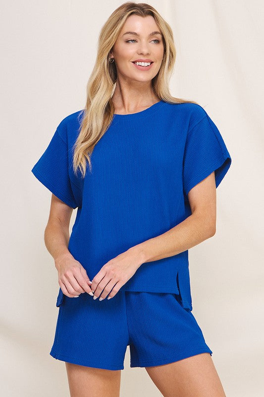 Cammie Shorts and Top Set in Royal. Need top measurements.