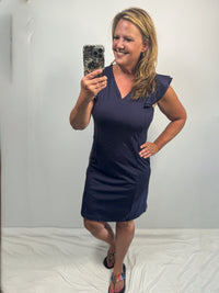 Shania V-Neck SPF 50 Dress in Navy