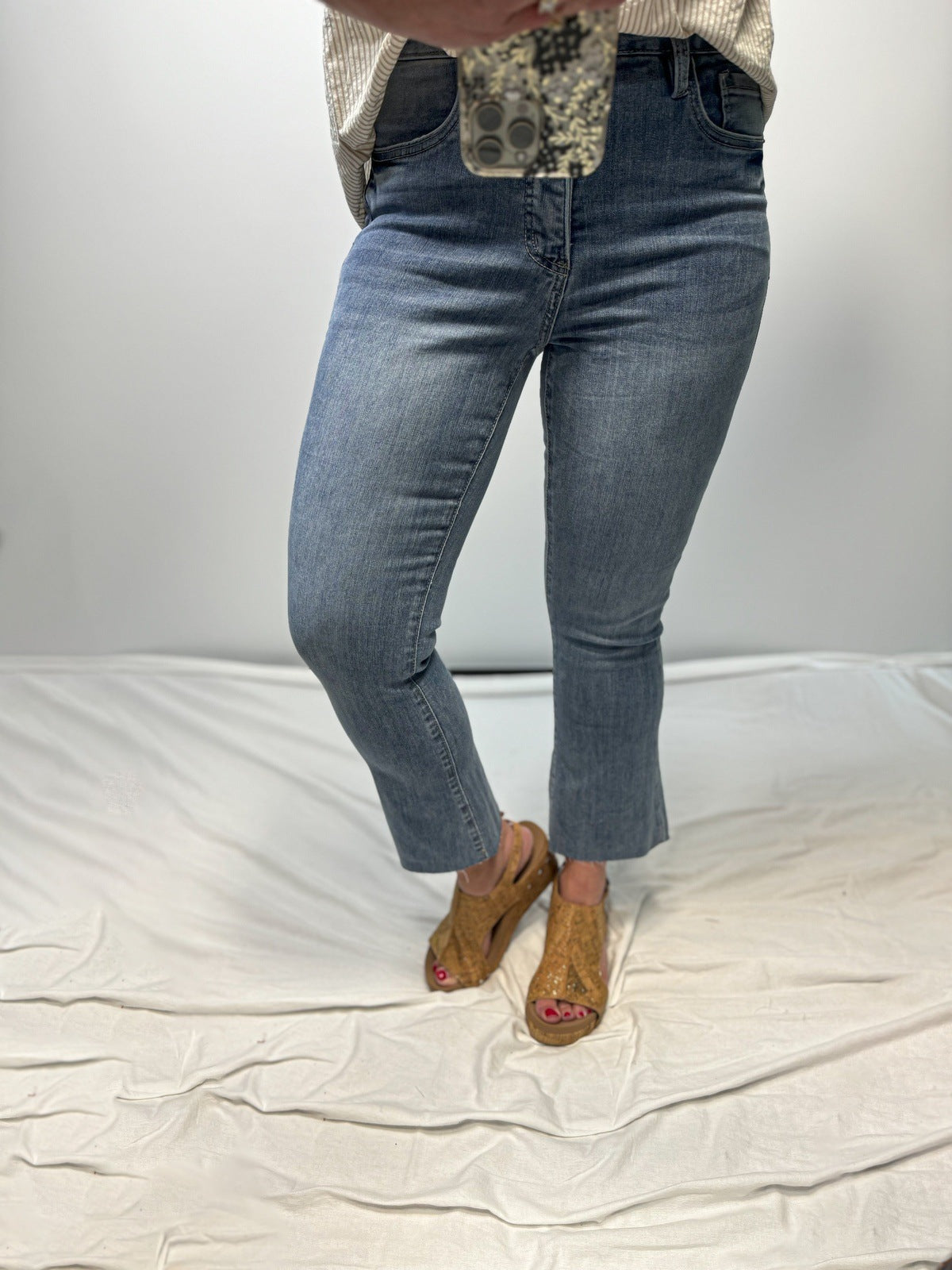 Mia Kick-Flare Non-Distressed Jeans in Light Wash by RFM