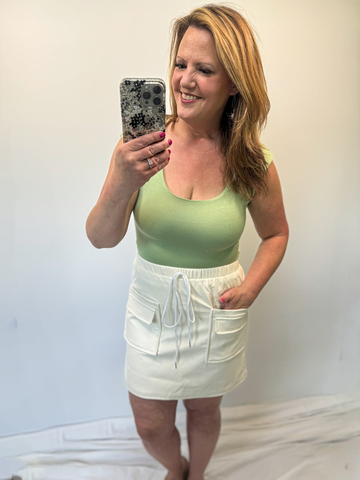 Carter Double Layer Tank in Wasabi