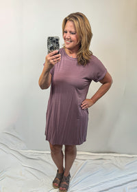 Julie’s Favorite T-Shirt Dress in Black or Mulberry