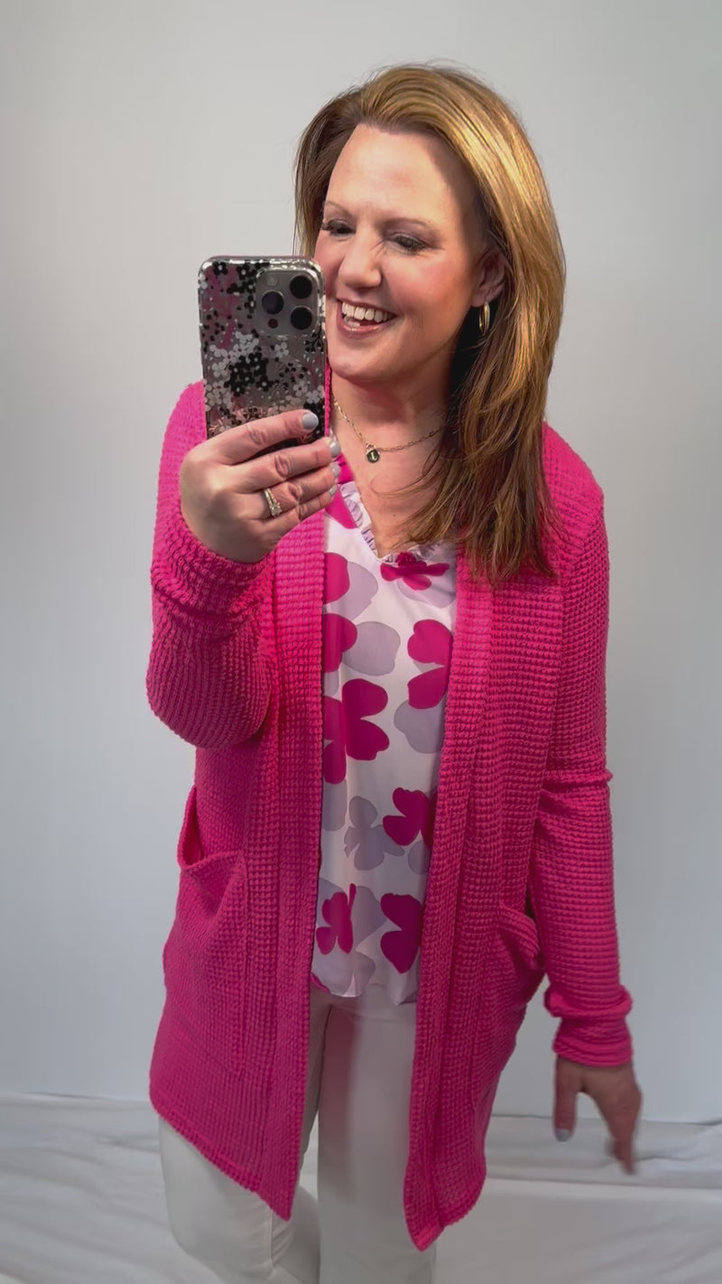 Lola Cardigan in Hot Pink